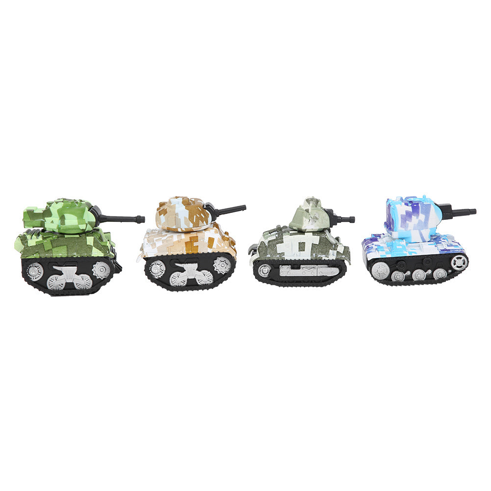 4pcs Alloy Tank Model Pull Back Highly Simulation Tank Model Decoration Toy GiftCamouflage Tank