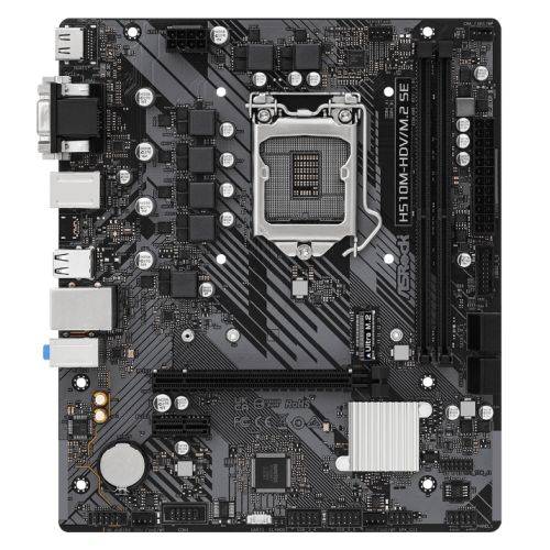 Asrock H510M-HDV/M.2 SE, Intel H510, 1200, Micro ATX, 2 DDR4, VGA, DVI, HDMI, M.2-0