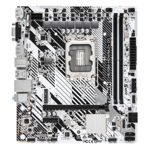 Asrock H610M-HDV/M.2+ D5, Intel H610, 1700, Micro ATX, 2 DDR5, VGA, HDMI, DP, PCIe4, 1x M.2-0