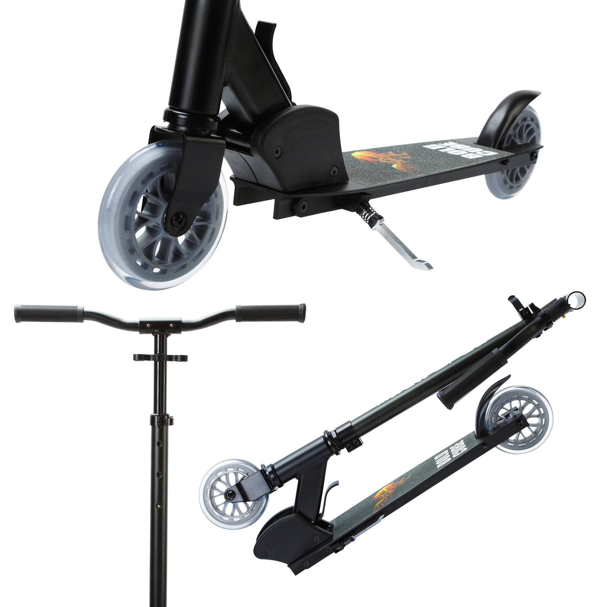 Black - Deluxe 2 Wheel Scooter-1