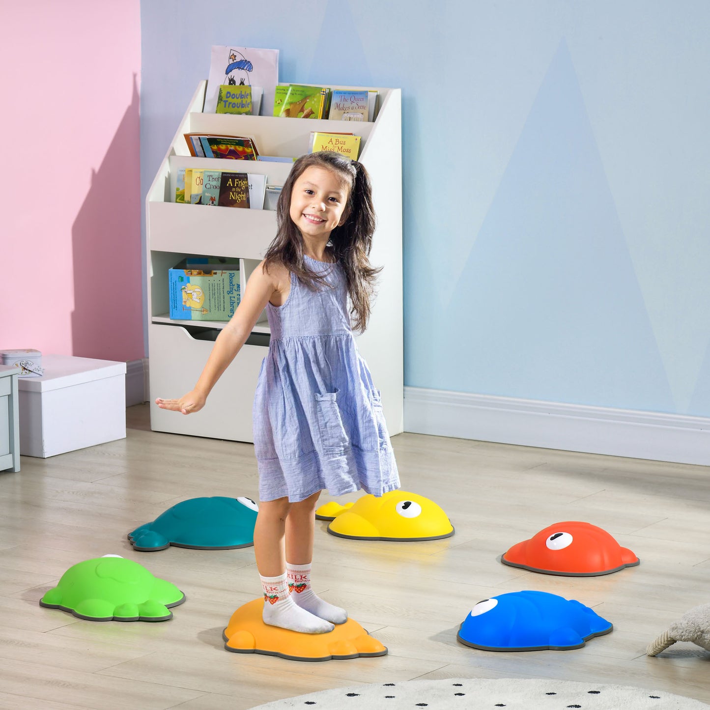 AIYAPLAY 6 Pcs Balance Stepping Stones Kids for Sensory with Non-slip Edge, Stackable Outdoor Indoor Obstacle Course-8