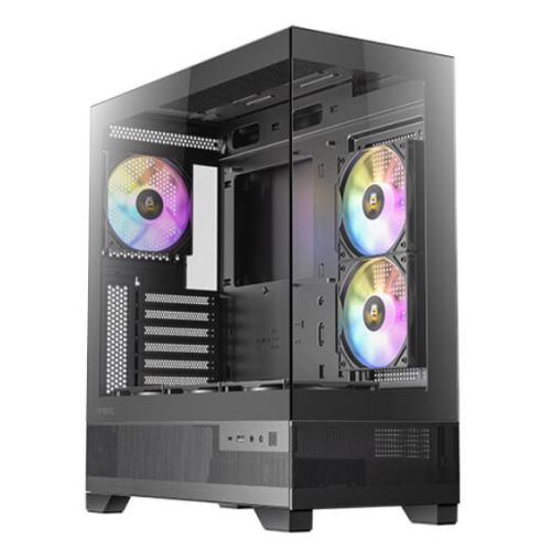 Antec CX700 RGB Elite Gaming Case w/ Glass Side & Front, ATX, 6x RGB Fans, LED Button, USB-C, Black-0