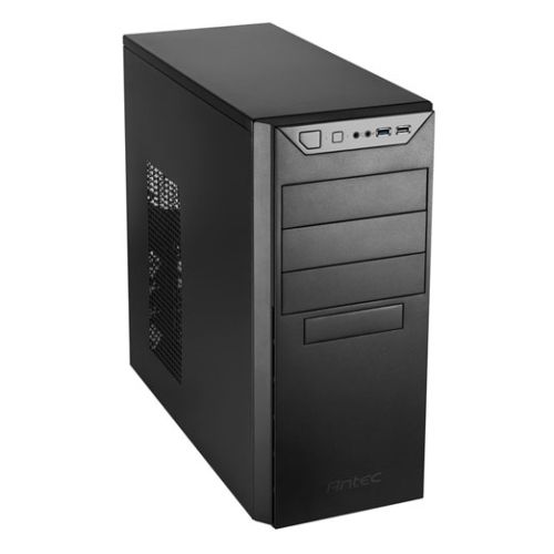 Antec VSK4000B U3/U2 ATX Case, 12cm Fan, USB 3.0, Black with Black Interior-0