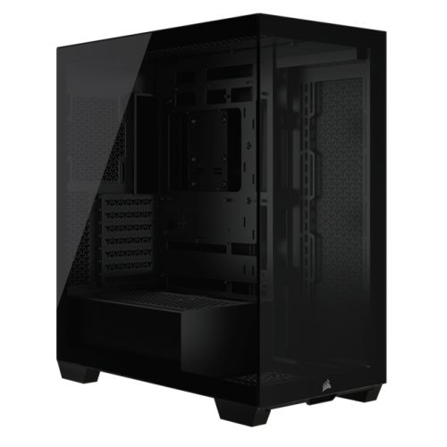 Corsair 3500X Gaming Case w/ Glass Side & Front, E-ATX, No Fans, USB-C, Asus BTF Compatible, Black-0