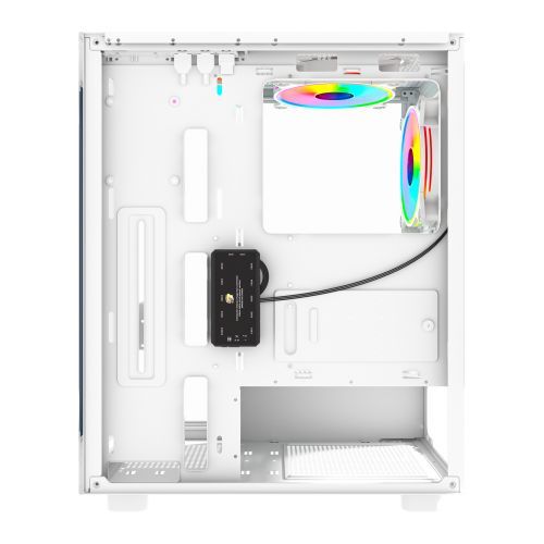 Vida Vetro White ARGB Gaming Case w/ Glass Front & Side, ATX, 3x ARGB Fans, 6-Port PWM ARGB Fan Hub-0