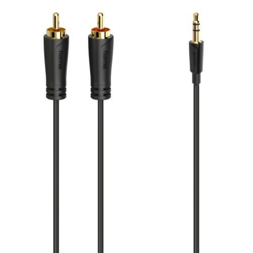 Hama 3.5mm Jack Plug to 2x RCA Plugs, Gold-plated, 3 Metre-0