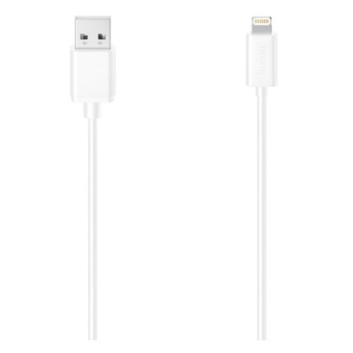 Hama Charging/Data USB-A to Lightning Cable, 480Mbps, 1.5 Metre, White-0