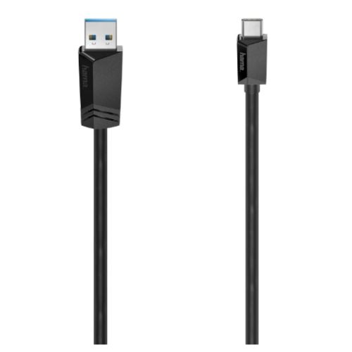 Hama USB-A to USB-C Cable, USB 3.2 Gen1, 0.75 Metre, Black-0