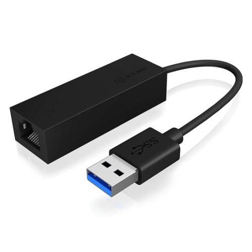 Icy Box USB 3.0 Type-A to Gigabit Ethernet Adapter,  EMI Shielding-0