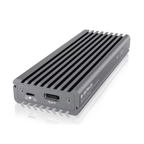 Icy Box (IB-1817M-C31) External M.2 NVMe SSD Enclosure, USB 3.1 Gen2 Type-C (USB-A cable included), Aluminium, Thermal Pad-0