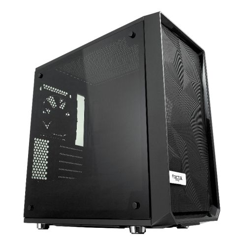 Fractal Design Meshify C Mini (Dark TG) Gaming Case w/ Dark Glass Window, Micro ATX, Angular Mesh Front, 2 Fans, Full Length PSU Shroud, 315mm GPU Support-0