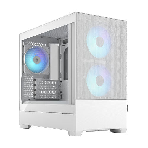 Fractal Design Pop Mini Air RGB (White TG) Gaming Case w/ Clear Glass Window, Micro ATX, Hexagonal Mesh Front, 3 RGB Fans & ARGB Controller-0