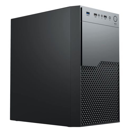 Vida Enterprise Black Office Case, Micro ATX, 12cm Fan, Mesh Front-0