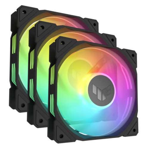 Asus TUF Gaming TR120 ARGB Reverse Blade 12cm PWM Case Fans (3 Pack), Hydraulic  Bearing, 28mm Frame, Double-layer LED Matrix Design, 2000 RPM, Black-0