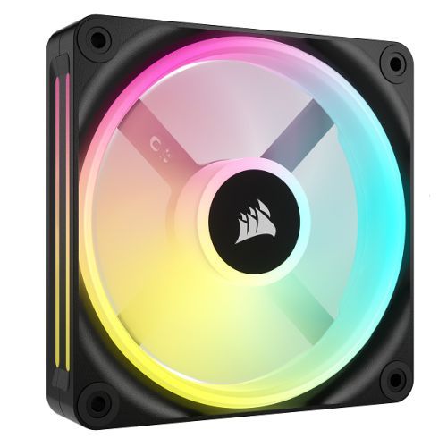 Corsair iCUE LINK QX120 12cm PWM RGB Case Fan, 34 RGB LEDs, Magnetic Dome Bearing, 2400 RPM, Black, Single Fan Expansion Kit-0