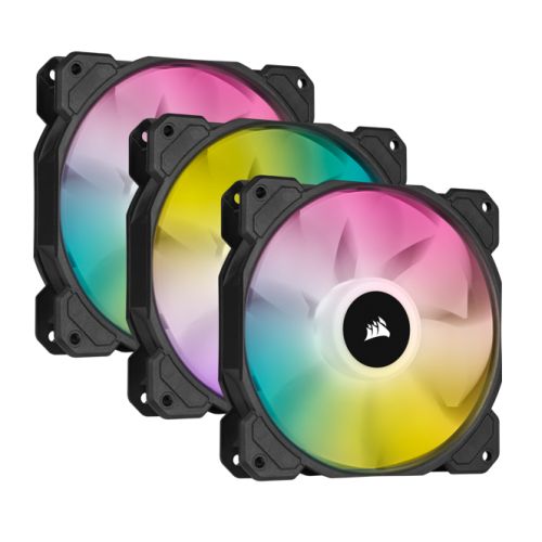 Corsair iCUE SP120 ELITE Performance 12cm PWM RGB Case Fans (3 Pack), 8 ARGB LEDs, Hydraulic Bearing, Lighting Node CORE Included-0