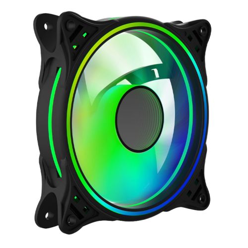 Vida Infinity01 12cm ARGB Dual Ring PWM Case Fan, Hydraulic Bearing, Infinity Mirror Effect, 500-1500 RPM, Black-0