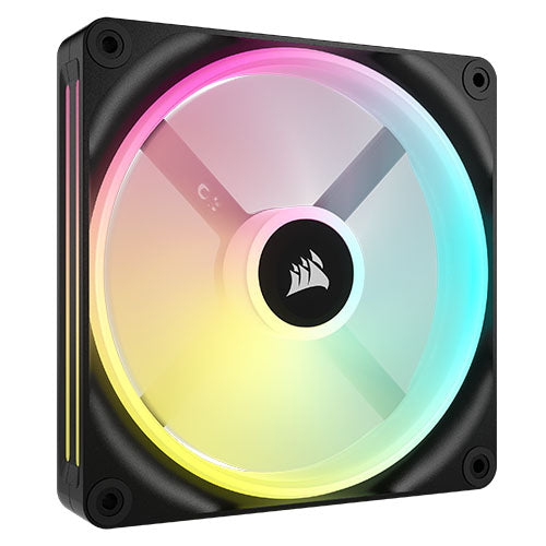 Corsair iCUE LINK QX140 14cm PWM RGB Case Fan, 34 RGB LEDs, Magnetic Dome Bearing, 2000 RPM, Black, Single Fan Expansion Kit-0