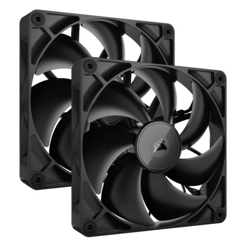 Corsair iCUE LINK RX140 14cm PWM Case Fans (2 Pack), Magnetic Dome Bearing, 1700 RPM, iCUE LINK Hub Included, Black-0