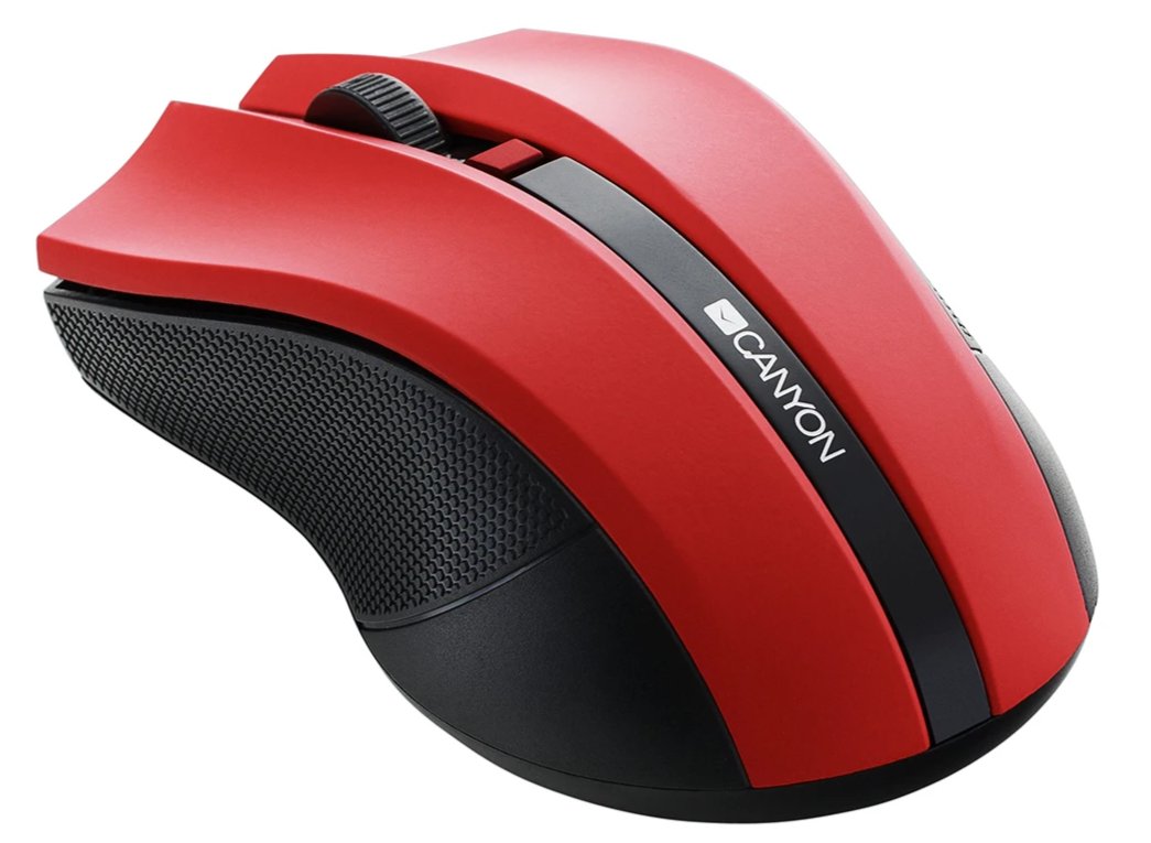 Canyon Wireless Optical Mouse in Red - CNE-CMSW05R-0