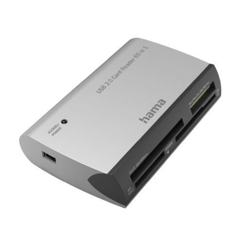 Hama All in One Card Reader, USB Powered, Black & Silver-0