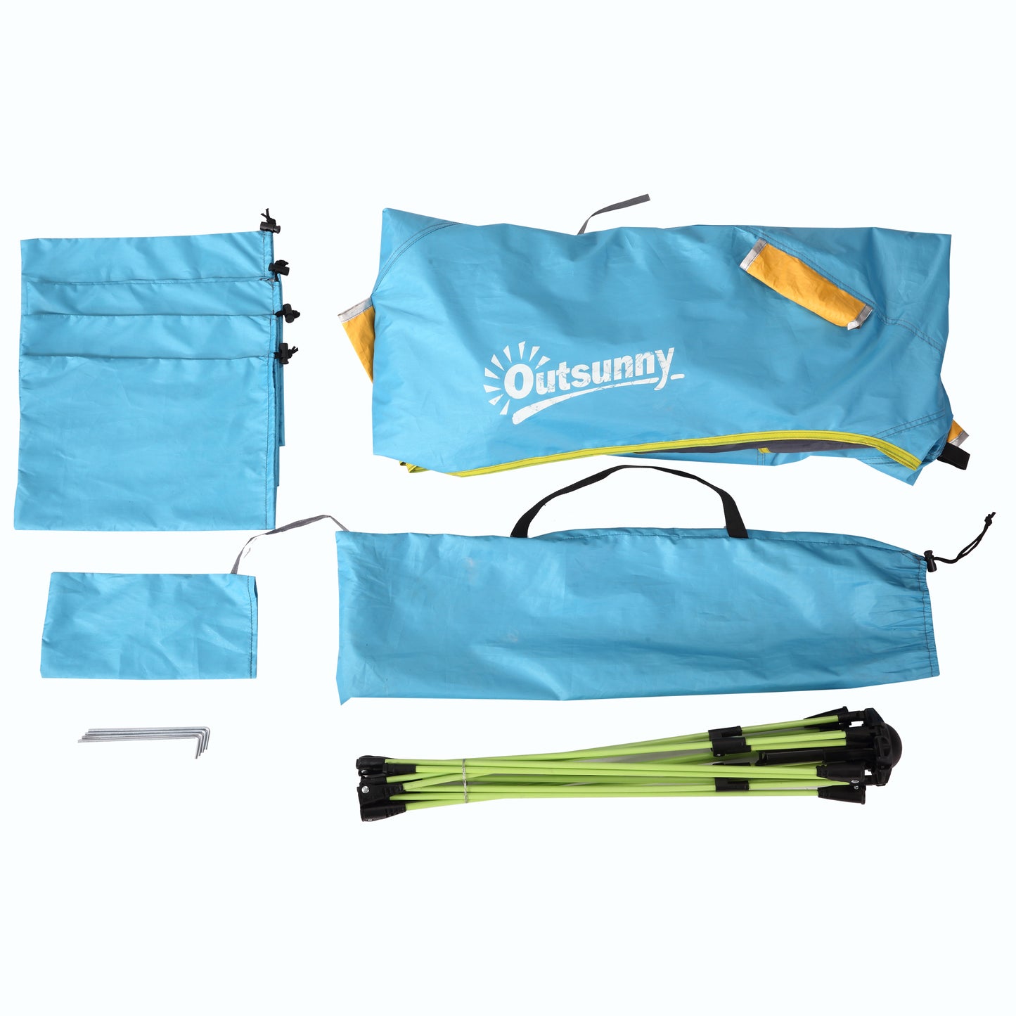 Dark Green Pop-Up Beach Tent: Quick Setup for 1-2 People, Mesh Windows & Doors | Outsunny-7