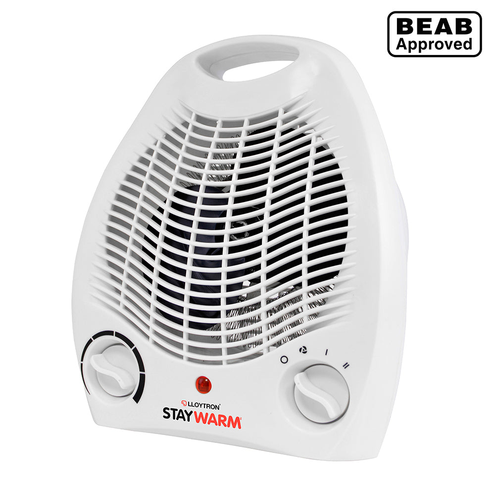 Lloytron Staywarm 2Kw Upright Fan Heater in White-1