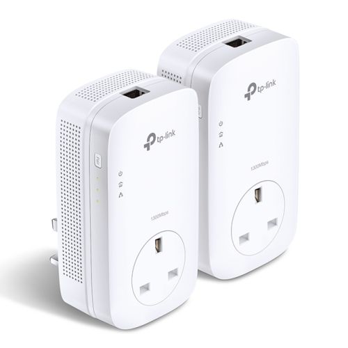 TP-LINK (TL-PA8010P KIT) AV1300 GB Powerline Adapter Kit, AV2, 1-Port, AC Pass Through-0