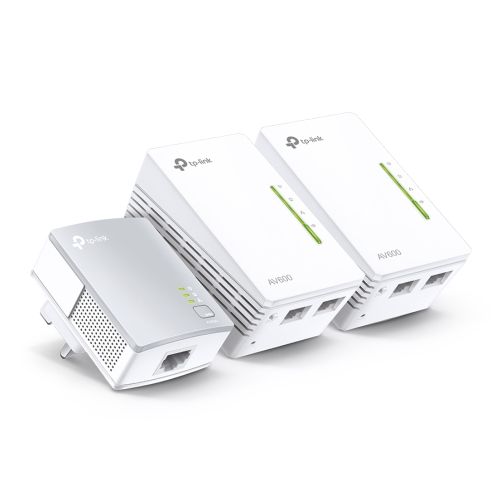 TP-LINK (TL-WPA4220T KIT) 300Mbps AV600 Wireless N Powerline Adapter Triple Kit-0