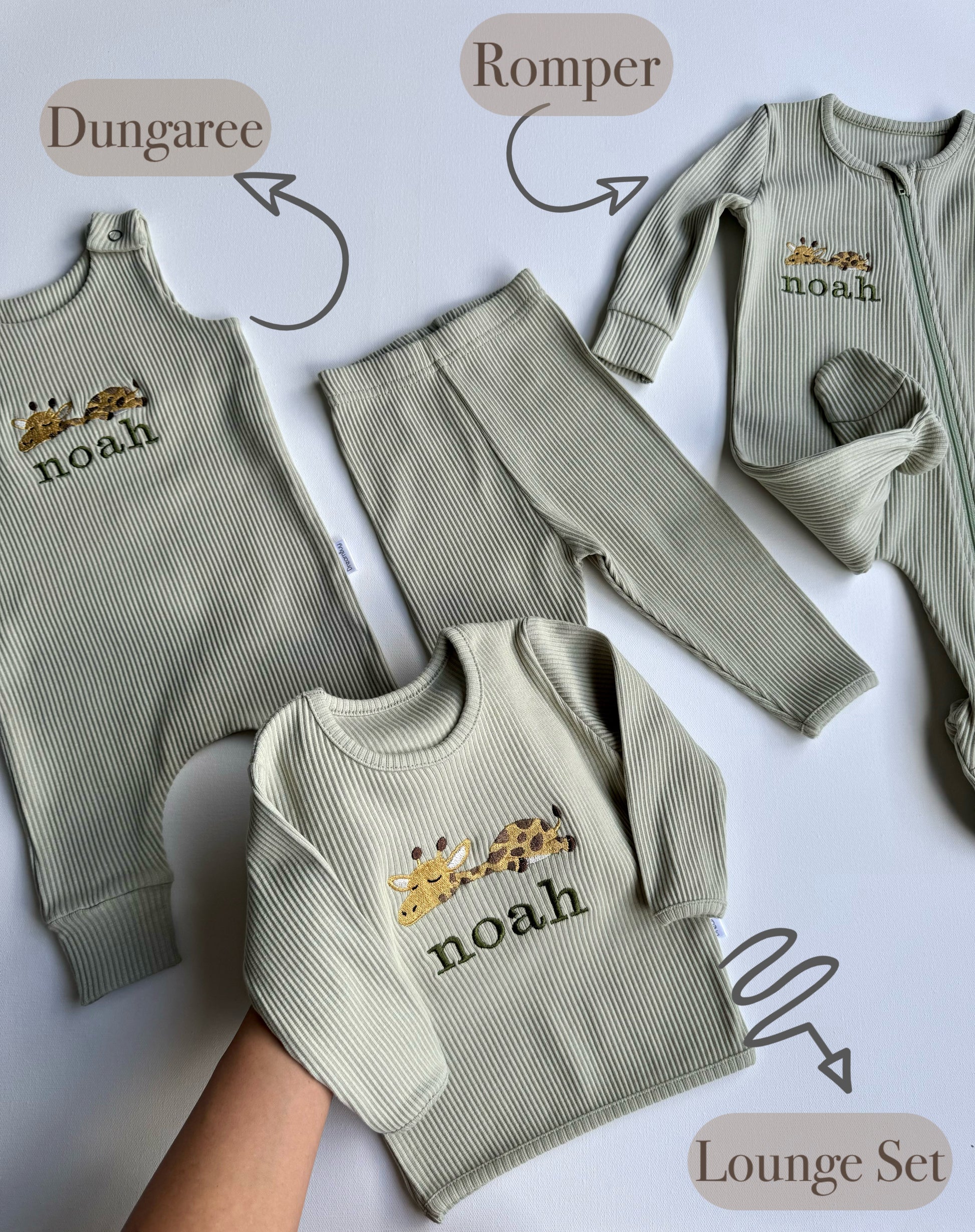 Safari Theme Personalised Zip Romper-2