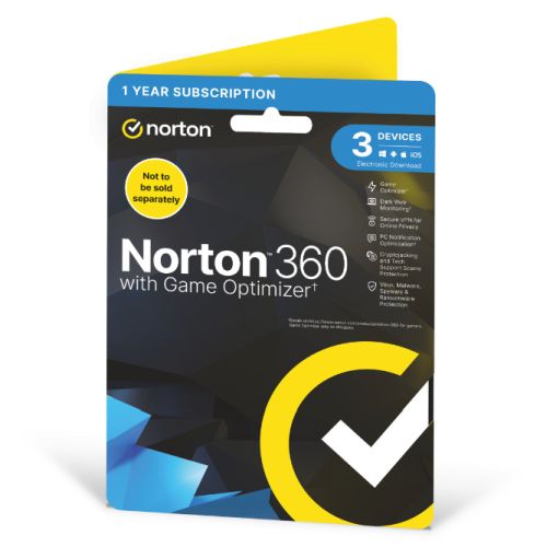 Norton 360 Soft Box with Game Optimiser, 1x 3 Device, 1 Year Licence - 50GB Cloud Storage - PC, Mac, iOS & Android *Non-enrolment*-0