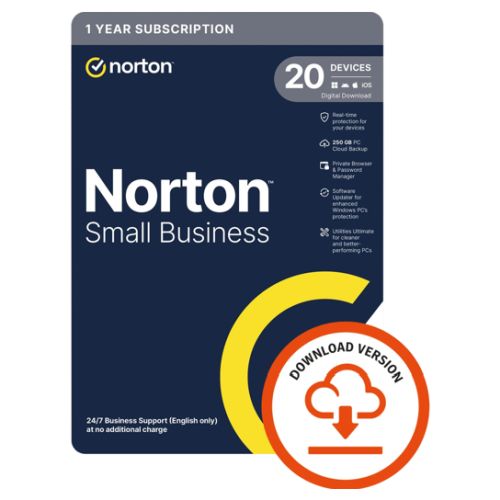 Norton Small Business 2.0, 1x 20 Device, 1 Year ESD - Single 20 Device Licence via email, 250GB Cloud Storage - PC, Mac, iOS & Android *Non-enrolment*-0