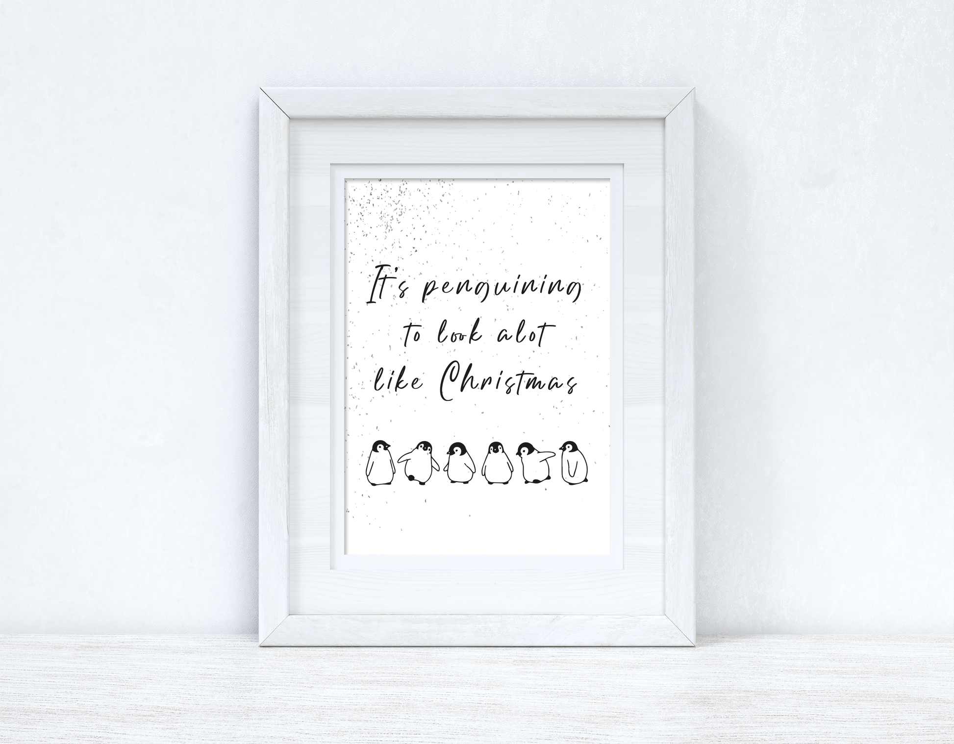 It's Penguining To Look Alot Like Christmas 2021 Winter Christmas Seasonal Wall Home Decor Print-1