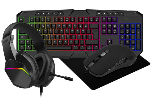 CIT Raptor 4-in-1 RGB Keyboard, Mouse, Headset & Mouse Mat - KB-GAM-RAP/COMBO-0