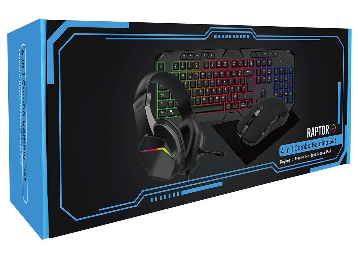 CIT Raptor 4-in-1 RGB Keyboard, Mouse, Headset & Mouse Mat - KB-GAM-RAP/COMBO-5