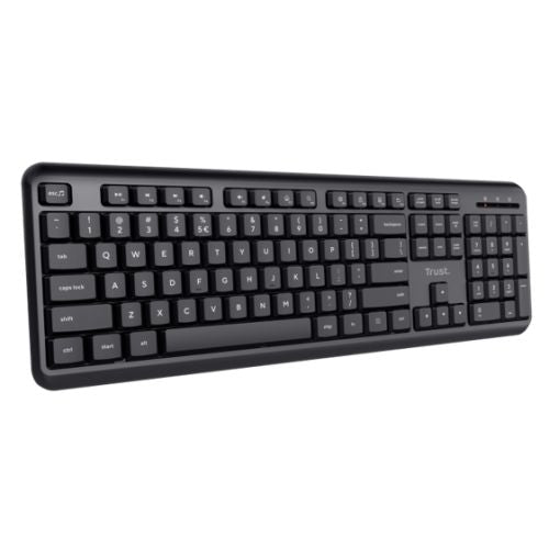 Trust TK-350 Wireless Membrane Keyboard, Spill-Proof, Silent Keys, Media Keys, Black-0