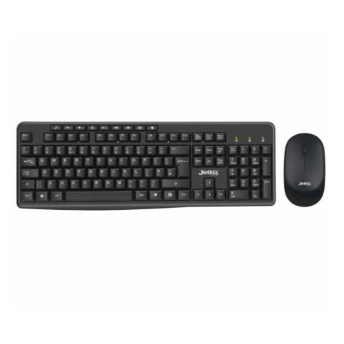 Jedel WS770 Wireless Desktop Kit, Multimedia Keyboard, 1600 DPI Mouse, Black-0