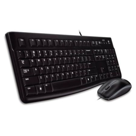 Logitech MK120 Wired Keyboard and Mouse Desktop Kit, USB, Low Profile-0