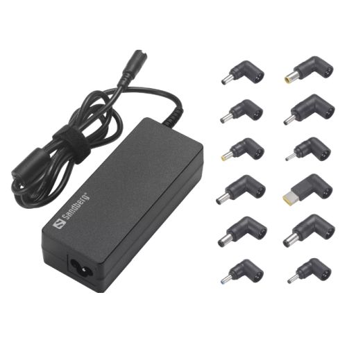 Sandberg Universal 90W Laptop PSU, 15-20V/6A Max, 12 Adapters, Auto Select, UK & EU Power Cables, 5 Year Warranty-0