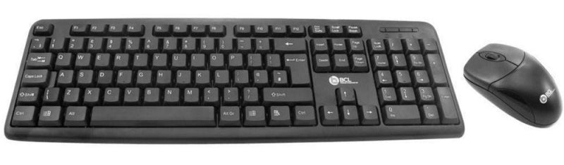 BCL Full Sized Black USB Keyboard And Ergo Mouse Set – Wired - KB-LK500-0