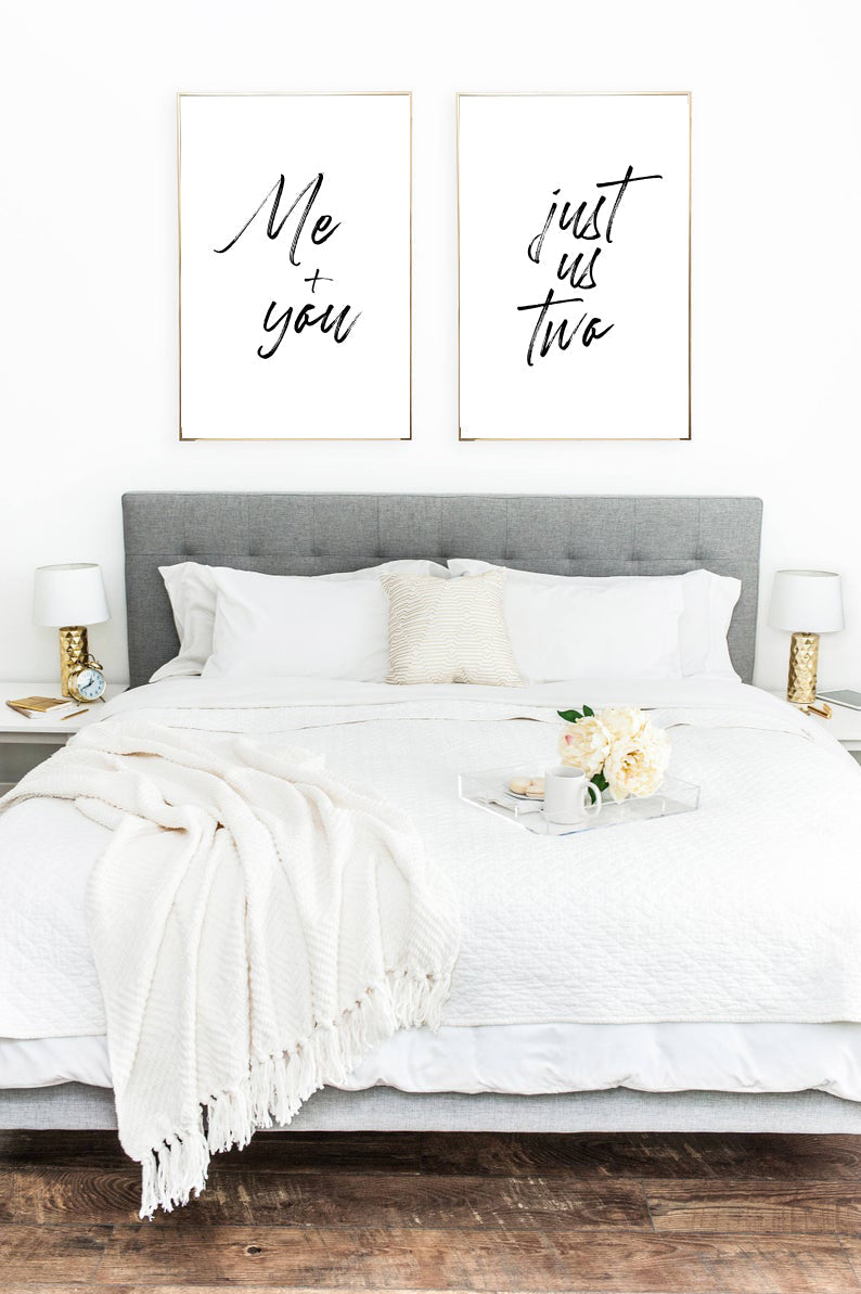 Me + You Just Us Two Couple Set Of 2 Bedroom Prints-1