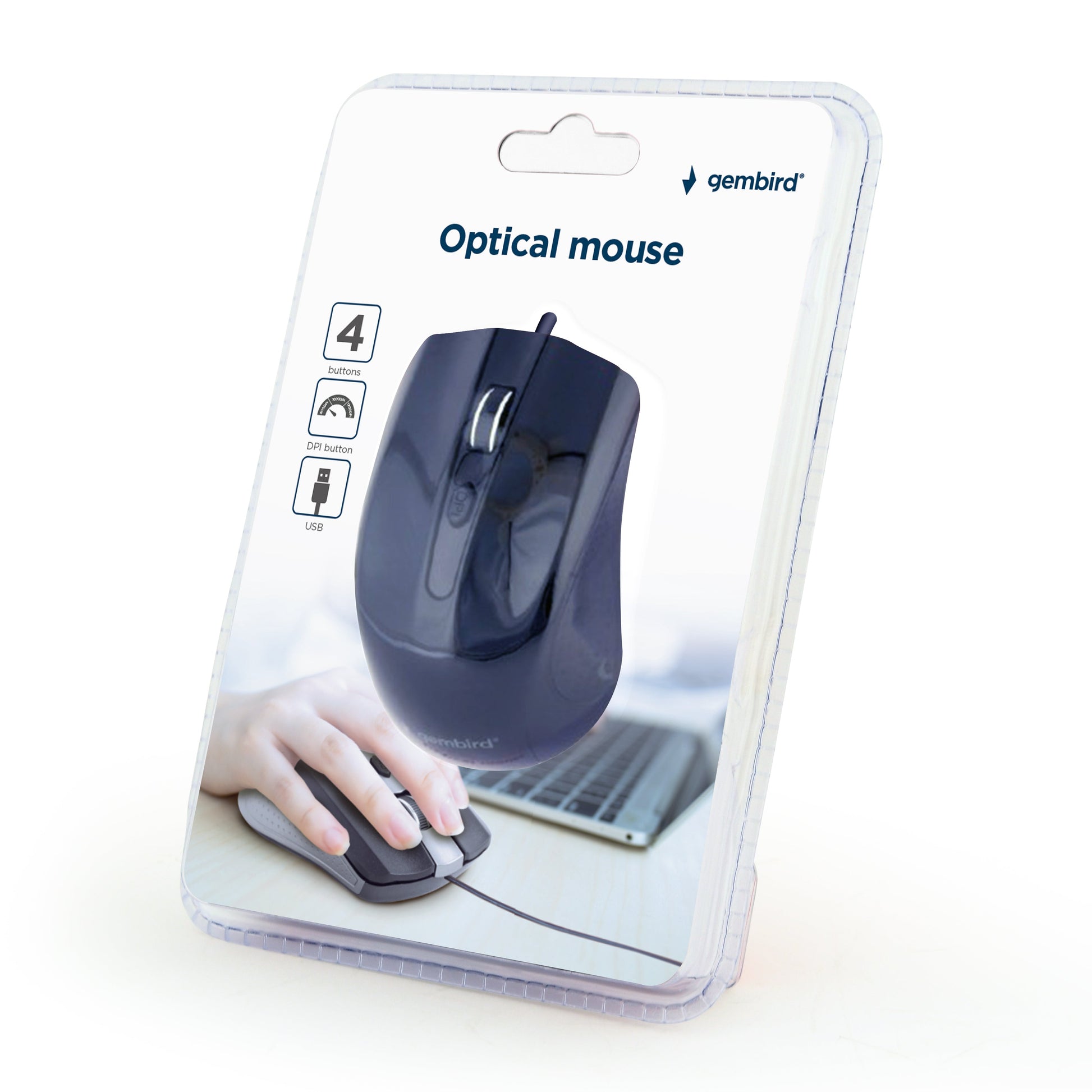 Gembird 4-Button Wired Optical Mouse - MSE-4B-01-1