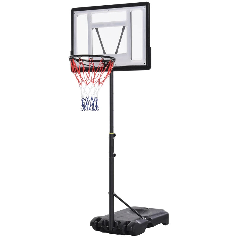 Height Adjustable Basketball Hoop and Stand, Free Standing Basketball Hoop System with Fillable Base and Wheels, for Teens Junior | HOMCOM-0