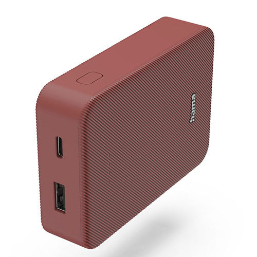 Hama Colour 10 Red 10000mAh Fast Charge Powerbank, USB-A & USB-C, LED Capacity Indicator-0