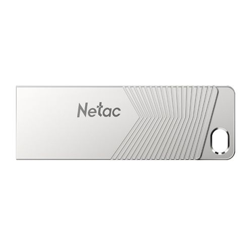 Netac 128GB UM1 USB 3.2 Memory Pen, Zinc Alloy Casing, Key Ring, Pearl Nickel Colour-0