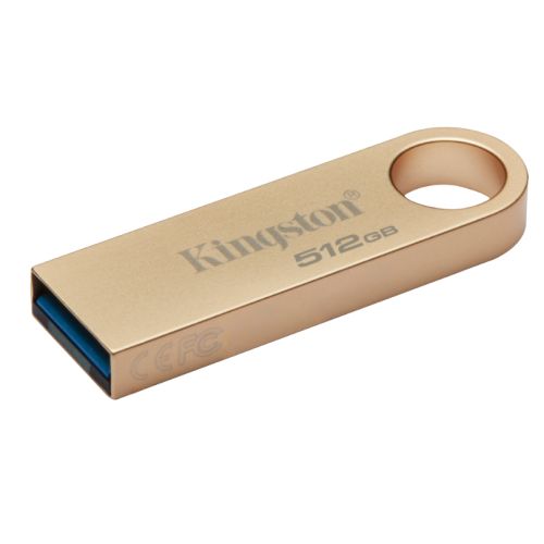 Kingston 512GB DataTraveler SE9 G3 Memory Pen, USB 3.2 Gen1 Type-A, Metal Gold Casing-0