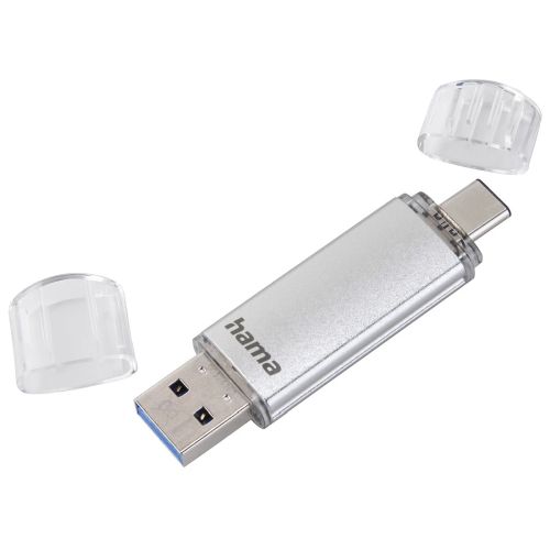 Hama C-Laeta 256GB USB-A & USB-C Memory Pen, Metal Casing, OTG, 70MB/s, Silver-0