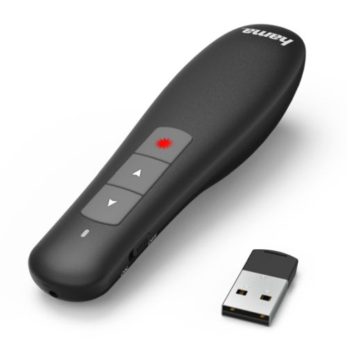 Hama X-Pointer Wireless Laser Presenter, 2.4GHz, USB Receiver, 12m Range, Volume Control, Scroll through Office Applications-0