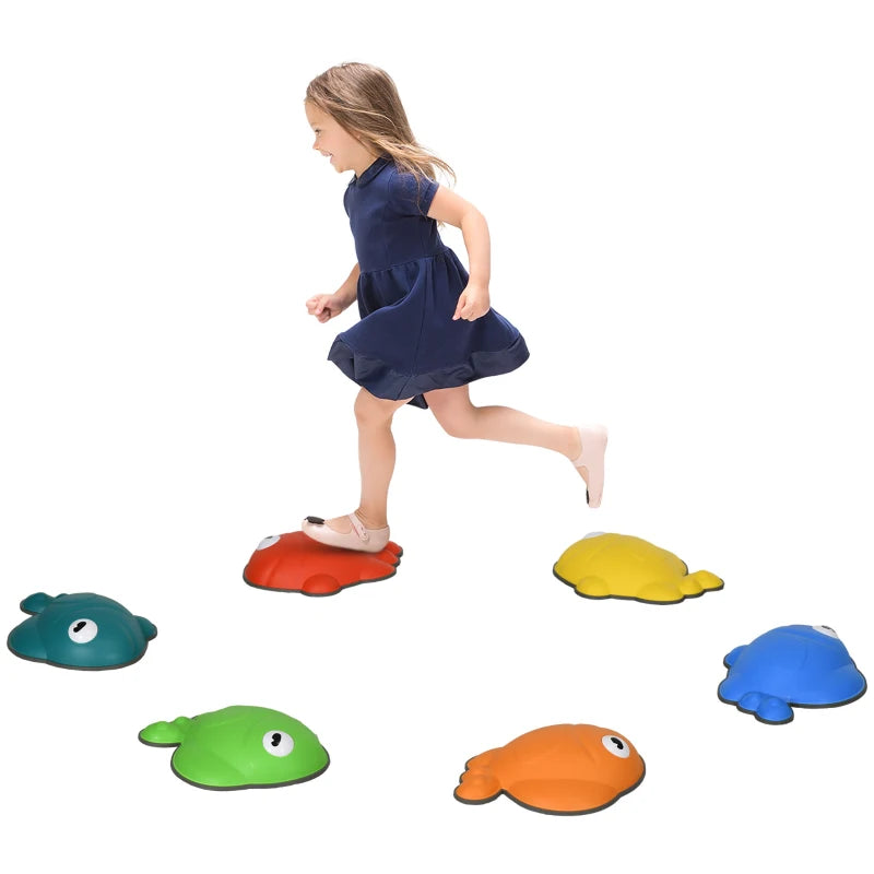 AIYAPLAY 6 Pcs Balance Stepping Stones Kids for Sensory with Non-slip Edge, Stackable Outdoor Indoor Obstacle Course-0