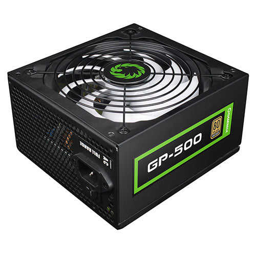 GameMax 500W GP500 PSU, Fully Wired, 14cm Fan, 80+ Bronze, Black Mesh Cables, Power Lead Not Included-0